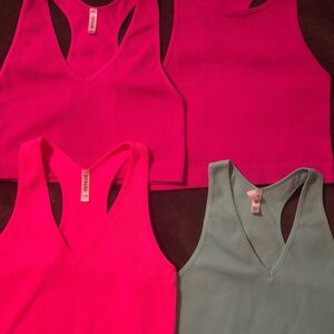 Zenana Outfitters Pink and Green Tank Tops Set